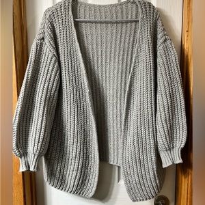 SHEIN Cardigan Sweater with Balloon Sleeves - Thick cozy sweater